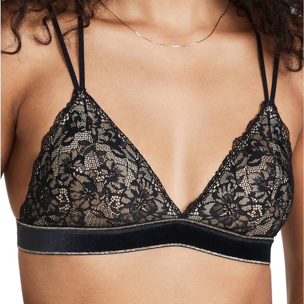 WACOAL B.TEMPT’D 935204 LACE ENCOUNTER BRALETTE BLACK LARGE NWOT